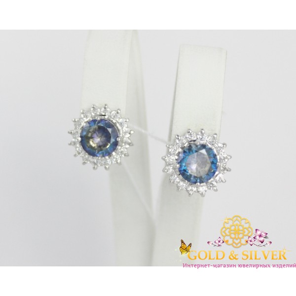 Жіночі сережки срібні "Ноктюрн" танзаніт 2230р , Gold &amp Silver Gold & Silver, Украина